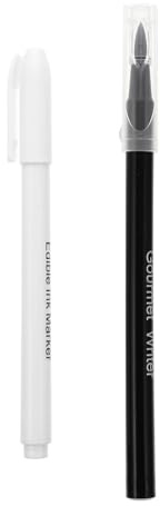 Gatuida Cake Decorating Pen Baking Marker Set 2pcs Edible Food Coloring Pens Dual Color Black and White for Cake Art and Pastry Design Baking Tools