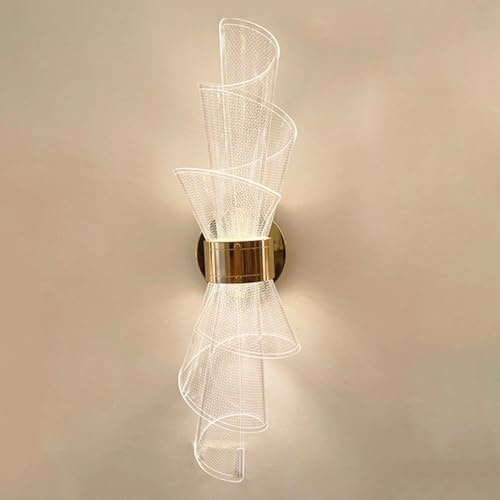 Aplique de Pared LED Moderno, lámpara de Pared Interior de 10 W con 3 temperaturas de Color, lámpara de Pared acrílica con antorcha, Luces de Pared con cableado para Dormitorio, me