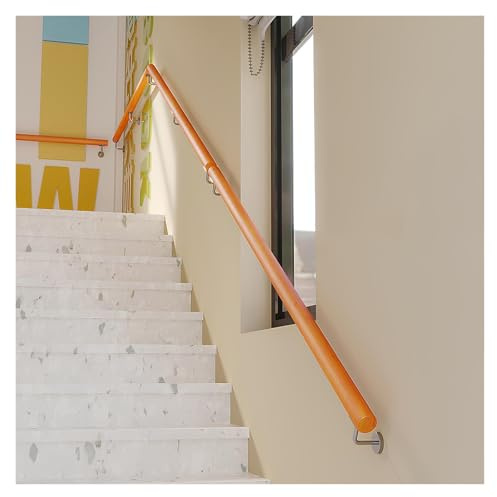 Buche Holz Handlauf Geländer 50-500cm Wandhandlauf Wand Treppe Stange Griff Rutschfester Holzhandlauf Runder 50 mm Ø(150cm(2 * 75cm))