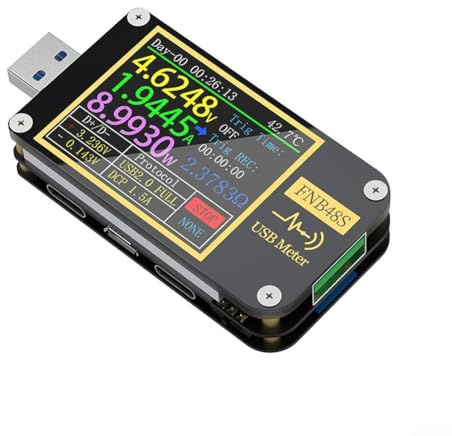 Tester USB, per FNB48S, voltmetro amperometro digitale, con interfaccia USB 3.0, monitor di corrente di tensione in tempo reale, per caricabatterie mobili e power bank (senza)
