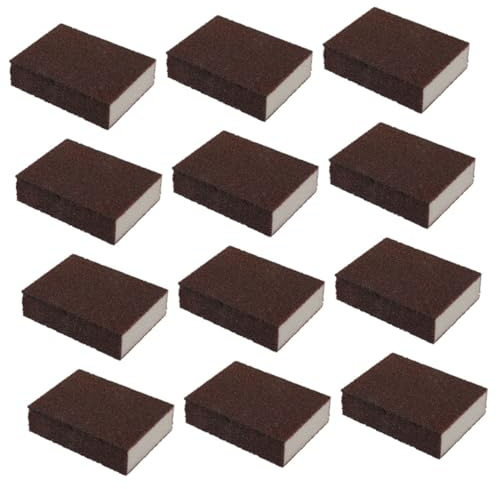 Mobestech Esponja para Fregar Ollas y Platos Reutilizable, Estropajo De Cocina Doble Cara, Esmeril Resistente para Eliminación De Óxido, Limpieza Rápida Hogar, Pack De 12 Unidades