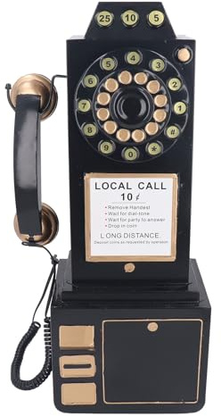 OVAQUIXI Telefono Fisso Vintage con Quadrante in Ferro, Ornamento Decorativo da Parete per Soggiorno e Camera da Letto
