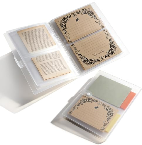 YBEATY 4x6 Index Card Holder Organizer, Clear Plastic Card Book Binder Pouches Indexcard Booklet Folder for Storage Recipe Flashcard Notecard, 40 Pages Sleeves Hold 160 Cards