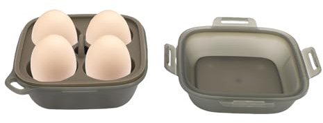Pssopp Récipient à œufs à 4 Grilles, PP Porteur et Silicone élastique, Efficace, Résistant aux Chocs, Multi-usages, Empilable, Léger, étui à œufs D'extérieur pour Pique-nique et Camping