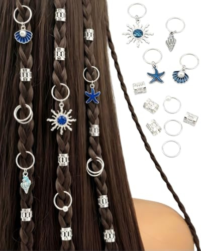 MOPZIJA 45 Stück Haarschmuck für Zöpfe, haar accessoire, Schmuck für Haar, Manschetten-Clips für Dreadlock-Zubehör, Haarspiralen Clips Haarschmuck für Dreadlocks für Männer Frauen