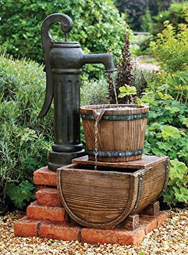 Primrose 82cm Pump and Barrel Water Fountain with LED Lights Frost Resistant Self Contained Garden Feature