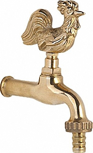 Auslaufventil ''Gockel''- Messing- ohne Wandrosette- mit Schlauchverschraubung- Wandanschluss 1-2''