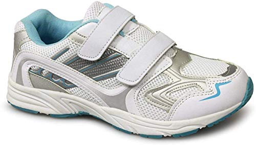 Dek Womens Touch Fastening Trainers White/Blue 7 UK