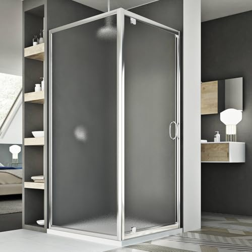 Sintesi Duo 1 Tür Duschkabine 90x90 ÖF. 90 CM H185 Strukturglas