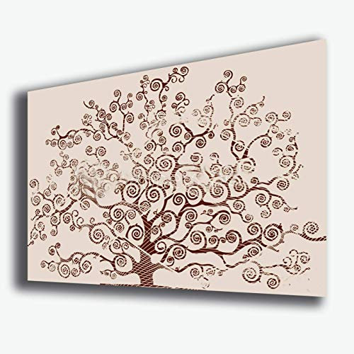 Quadro moderno ALBERO DELLA VITA arte moderna Style KLIMT beige STAMPA SU TELA canvas Quadri Moderni Cucina Salotto Soggiorno Camera da letto printerland.it (50x70 cm)