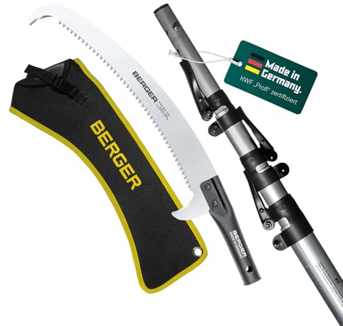 Berger ArboRapid Astsäge Set mit 4-teiliger ArboRapid Teleskopstange und ArboRapid Aufsatzsäge 40 cm inkl. Sägetasche | Mit 4-teiliger ArboRapid Teleskopstange | Inkl. Sägetasche