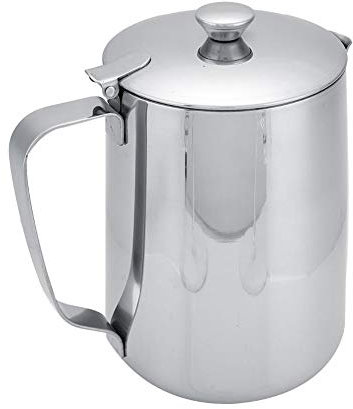 Brocche per schiumare Il Latte, cappuccinatori per Latte in Acciaio Inossidabile con Coperchio Tazze per caffettiera per caffè Tea Shop per Rendere Latte Art Argento(2000mL)