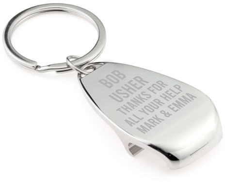 Personalised Chrome Keyrings, Custom Engraved Keychains,8 Designs to Choose