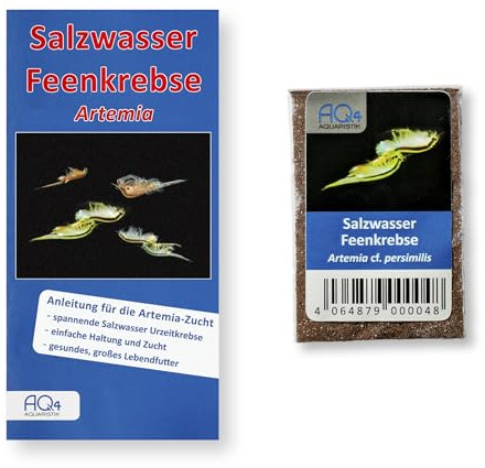 Artemia Eier A. cf. persimilis, Salinenkrebse, Zuchtansatz mit Anleitung | Mehr als 1.000.000 Eier, 2 ml Zysten, Anleitung, für Aquarianer und Lebendfutterzucht; für Zucht, Aufzucht und Beobachtung
