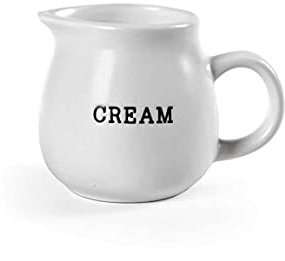 Lechera recipiente leche de cerámica con mango color blanco decoración cream 9 cm 350ML CEZ-817458