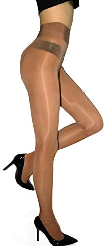 HTRUIYATY Damen Strumpfhose Glanz Damen 8D High-Density Feinstrumpfhosen Gl?nzend Snag Tights Strumpfhose F¨¹r Damen brauner
