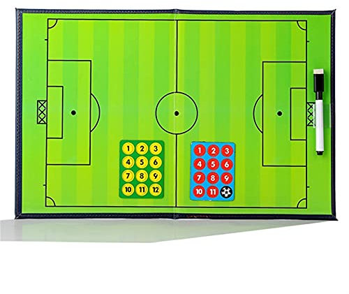 Taktiktafel Fußball Fußballtaktikbrett, Faltbarer Coaching -Taktikordner, Magnetisches Tragbares Trainerbrett Mit Leder, Magnetbrett Mit Stiftgummi