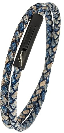 Simaru Premium Lederarmband Made in Germany für Damen & Herren, Unisex Echtleder Wickelarmband mit Edelstahl Hakenverschluss, Echtes Leder Armband
