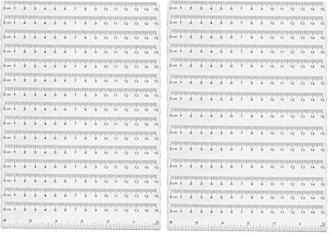 LGEGE 29-teiliges Lineal-Set, 15 cm, transparentes Kunststoff-Lineal mit Zoll und Zentimeter, Skala, Messlineale für Studenten, Zubehör, Schreibwarenzubehör für Studenten, Schule, Klassenzimmer, Büro