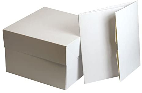Culpitt Select 10 White Cake Box and Lid, Sturdy Protection and Transport For Celebration And Birthday Bakes, Pack of 10