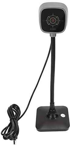 HD Webcam, Full HD Desktop Computer USB Camera with Microphone, Noise Reduction, Bendable Tube, PC/Mac/Laptop//Tablet, Black