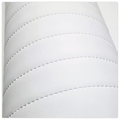 Kunstleder Meterware Stoffe zum Nähen Weiß Wasserdichte Polsterung (1 Stk- Breite: 140cm x Länge: 100cm) Polsterstoff Polster für Möbel Schuhe Handtaschen Steppung Streifen alle 5 cm