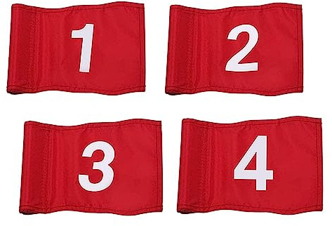 MiOYOOW Golf Flag, 4PCS Mini Flags with Tube Waterproof Golf Target Banners for Indoor Outdoor Backyard