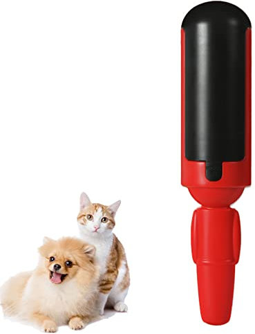 GALER Pet Hair Remover Roller, Reusable Cat And Dog Hair Remover Brush, Sticky Lint Rollers for Pet Hair Carpet Clothes, Washable Lint Brush Pet Fur Remover for Furniture Bedding Laundry Sofa (Red)