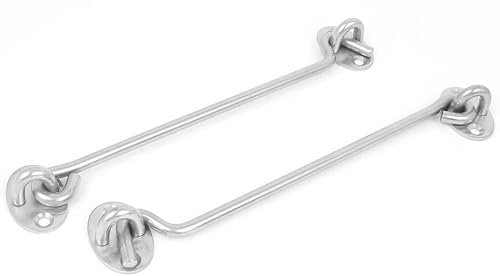 ASIORI 20,3 cm lange Kabinenhaken, Tür, Tor, drehbar, Fensterhaken mit Befestigungsschrauben, 2 Stück