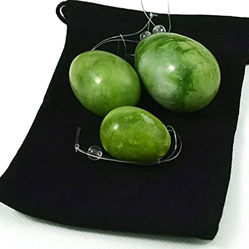 3PC Jade Stone Yoni Egg Set Natural Rose Quartz Vaginal Massage Eggs Ball Repair Vaginal Tightening Kegel Muscle Exercise Care,Type 2