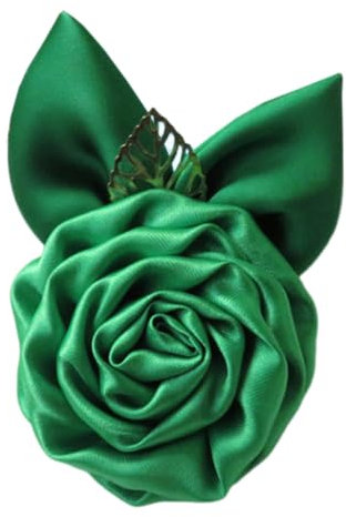 Kabelife 2 Stück Rose Brosche Blume Corsage Tasche Schuhe Hüte Zubehör zum Hochzeit Bankett Party 7 CM(Grün)