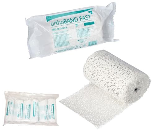 MEDICALMONO - Bende Gessate a presa rapida orthoBAND FAST, bende di gesso per calco pancia gravidanza (CM 15 X 3 MT - 6 PEZZI)