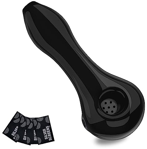 SUNNEKO Glass Pipe with 7-Holes,Black