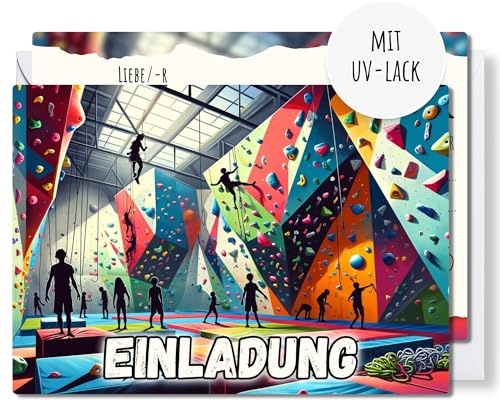 møij 12x Einladungskarten Kindergeburtstag Mädchen & Jungen Klettern & Bouldern