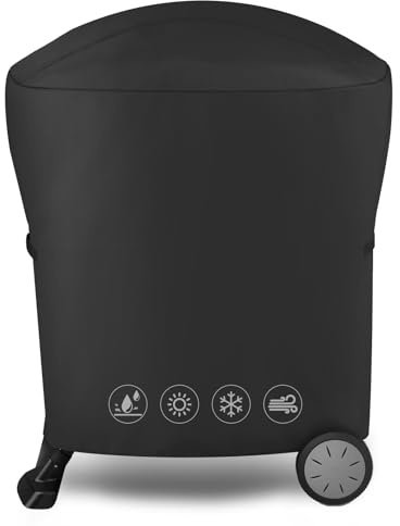 Weber Q1000/Q2000 Grillabdeckung, strapazierfähig, 600D, wasserdichter Schutz für Q1200, Q2200, Q2400 Serie, passgenau, 81,3 x 43,2 x 88,9 cm, mit Lüftungsschlitzen, Schwarz