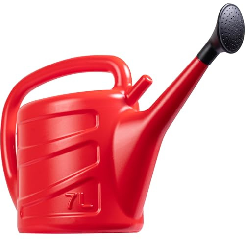 Hardys 7L Red Rose Watering Can - Outdoor & Indoor Watering Can with Detachable Sprinkler Rose Head, Long Spout Water Can for Houseplant & Garden Plants