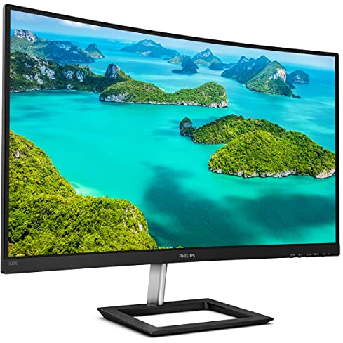 Philips 325E1C- 32 inch QHD Curved Monitor, 75Hz, 4ms, VA, AMD FreeSync, Flicker Free, Smart Image (2560 x 1440, 250 cd/m², HDMI 1.4/VGA/.DP 1.2) (Renewed)