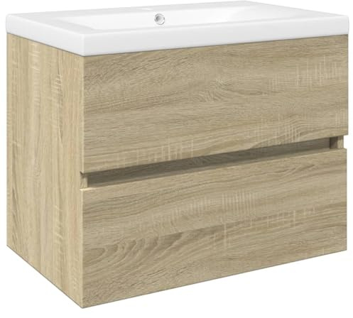 vidaXL 2-TLG. Badmöbel-Set Keramik und Holzwerkstoff
