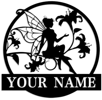 Custom Fairy Garden Sign,Metal Fairy Garden Stake,Personalized Garden Sign,Personalized Fairy Mushroom Garden Home Number Metal Sign,Sign for Flower Beds,Outdoor Yard Decor (Fairy B)
