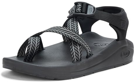 Chaco Men's CUSHZ Toe-Loop Sandal, Frond Black, 8