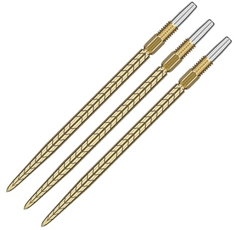 TARGET Darts Swiss Point Dart-poäng, RVE (3-pack set med tips) 40 mm – guld | ändra pilpoäng, schweiziska stormpoäng, professionella darttillbehör