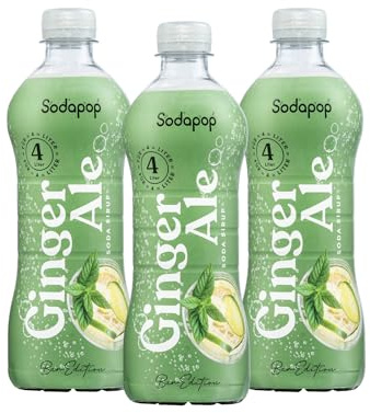 Sodapop Sirup Ginger Ale, Bar Edition, schnell & einfach zubereitet, 1 Flasche ergibt 4 L Fertiggetränk, 500 ml (Packung mit 3)