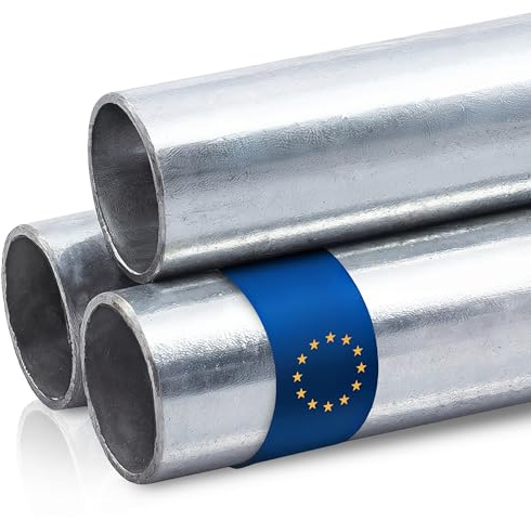 Stahl-Shop24 - Stahl Rundrohr verzinkt Hohlprofil geschweißtes Metall Stahlzinkrohr für Stahlbau, Rohr zum Heimwerken an Treppengeländern, Länge:2000 mm, Abmessung: Ø 21.3x2.6 mm