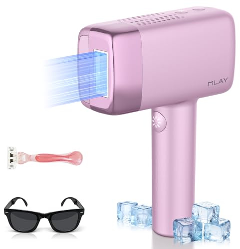 IPL Depiladora de Luz Pulsada con 0,5 Seg/Flash Salida de Luz Rápida, Función de hielo Depilación Láser Indolora, Flash Automático, Depiladora Laser para Piernas, Bikini, Axilas y Cara en Casa