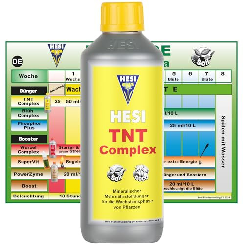 Hesi TNT Complex 500ml - Hochwertiger Wachstumsdünger für starke Pflanzenentwicklung, NPK-Wert 3-2-3, für gesunde Wurzelbildung und kräftiges Wachstum - Hesi Dünger für alle Substrate