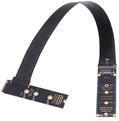 CY Adapter NGFF M-Key NVME Male to Female Extension PCI Express Cable 30cm Right Angled Type 90 Degree PCI-E 4.0 for Mainboard SSD 2230/2242/2260/2280