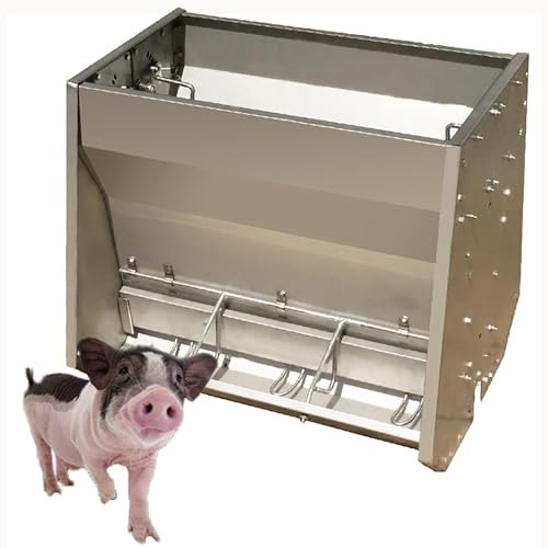 6-Schweine-Futterautomat, feuchtigkeitsbeständiger Ferkelkriech-Futterautomat, Viehfutterautomat, Ferkel-Futtertrog, robuster Schweine-Futterautomat aus Edelstahl, automatische Trogfütterungsmaschine