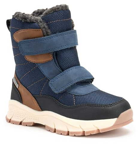 KADVA Stivali de neve per Bambini NEVAD Taglia 34 EU Colore Blu Navy Impermeabili Calde e Traspiranti Scarpe Invernali per Bambini Suola Ammortizzante e Antiscivolo con Inserto ORTHIEASE