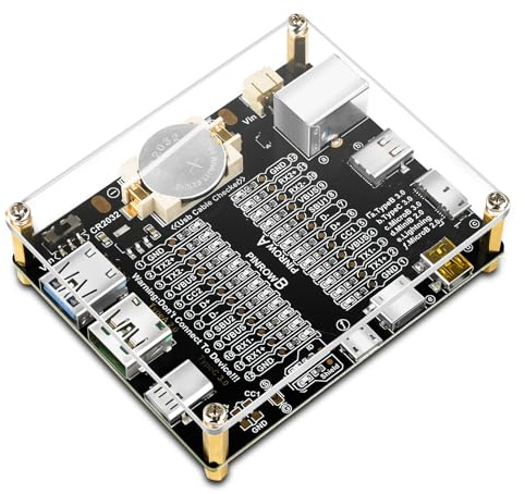 Heemol USB Kabeltester, Datenkabeltester Prüfplatine für USB C/A Micro USB Kabel schnell, schnelles Organisieren unordentlicher Kabel durch Prüfen von LEDs