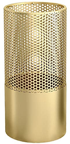 SHENJIA Metal Mesh Umbrella Stand, Hollow Out Storage Rack for Canes and Umbrellas, Round Patio Home Front Door Organizer Stand for Walking Sticks